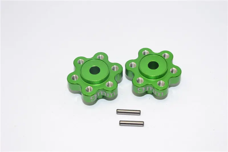 Axial Yeti Aluminum 2.2 Wheel Hub Adapters (9Mm Thickness) - 1Pr Set Green 1
