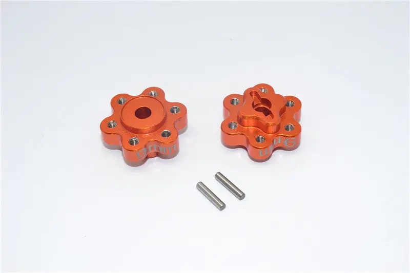 Axial Yeti Aluminum 2.2 Wheel Hub Adapters (9Mm Thickness) - 1Pr Set Orange 1