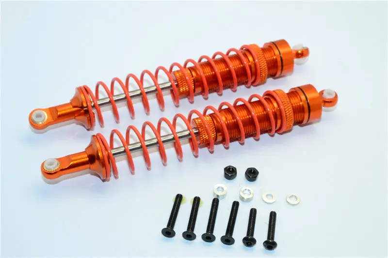 Axial Yeti Aluminum Rear Adjustable Spring Damper (125Mm) - 1Pr Set Orange 1