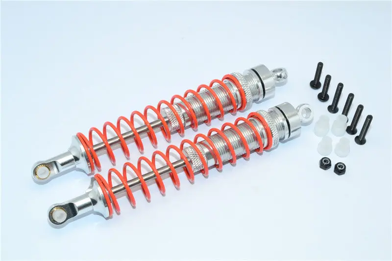Axial Yeti Aluminum Rear Adjustable Spring Damper (125Mm) - 1Pr Set Silver 1