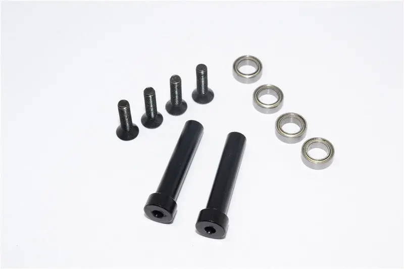 Axial Yeti Aluminum Steering Assembly Posts With Bearings - 2 Pcs Set Black 1