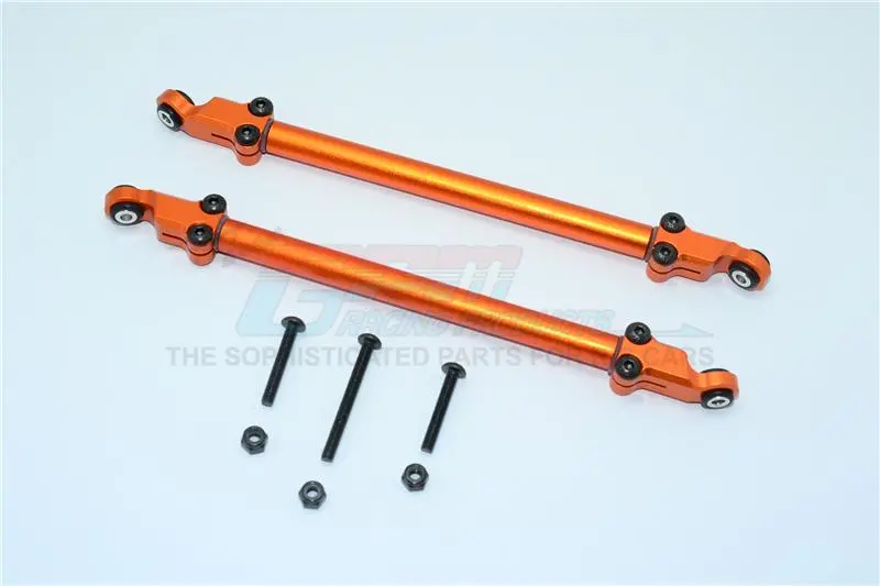 Axial Yeti (Ax90026) & Yeti Score (Ax90050, Ax90068) Aluminum Rear Adjustable Chassis Rod - 1Pr Set Orange 1