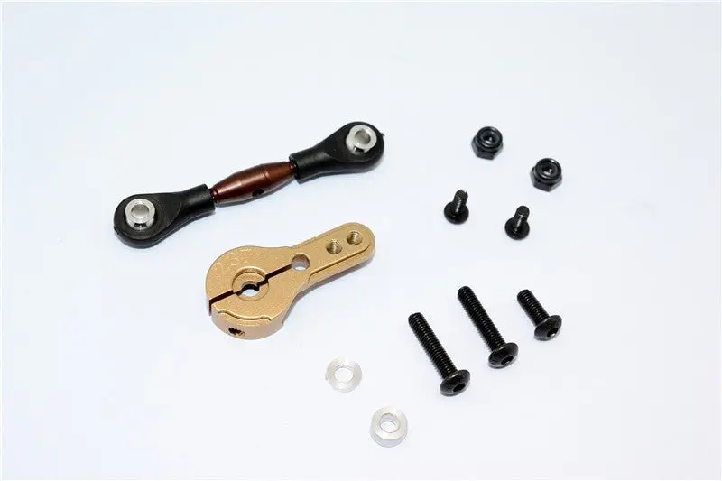 Axial Yeti (Ax90026) & Yeti Score (Ax90050, Ax90068) Spring Steel Anti-Thread Tie Rod With Aluminum Servo Horn For 23T Spline Output Shaft - 1 Set Titanium 1