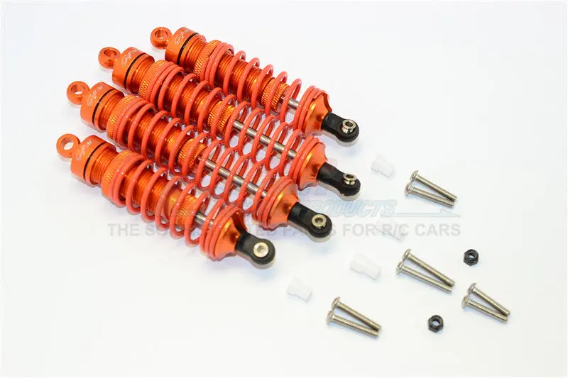 Axial Yeti (Ax90026) & Yeti Score (Ax90068) Aluminum Rally Racing Front And Rear Dampers (F:86Mm R:110Mm) - 2Prs Set Orange 1