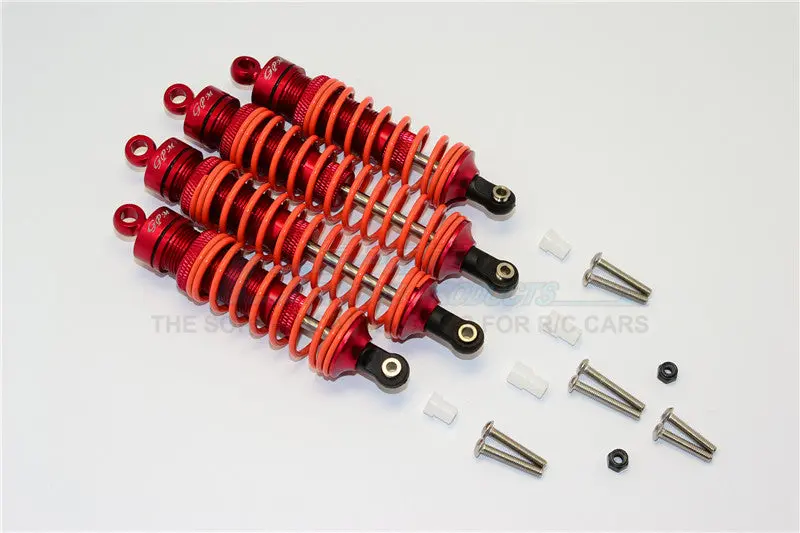 Axial Yeti (Ax90026) & Yeti Score (Ax90068) Aluminum Rally Racing Front And Rear Dampers (F:86Mm R:110Mm) - 2Prs Set Red 1