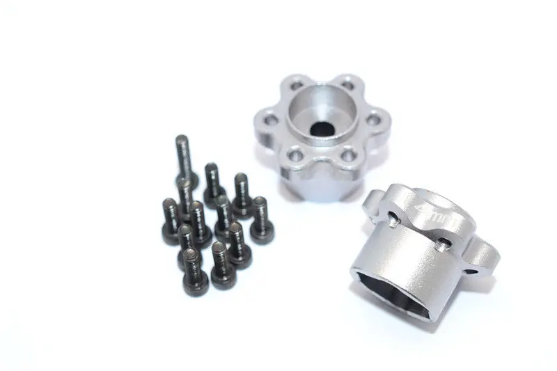 Axial Yeti, Exo, Wraith & Scx10 Aluminum 2.2 Wheel Hub Adapters (14Mm Thickness) - 1Pr Set Silver 1