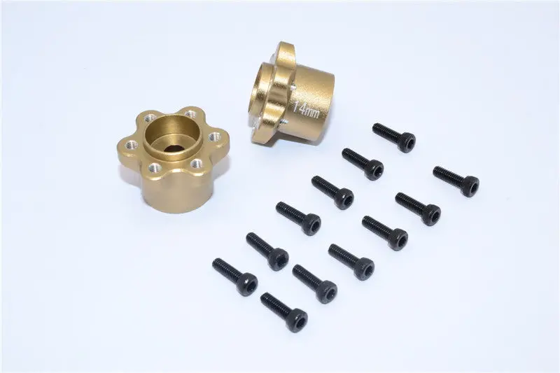 Axial Yeti, Exo, Wraith & Scx10 Aluminum 2.2 Wheel Hub Adapters (14Mm Thickness) - 1Pr Set Titanium 1