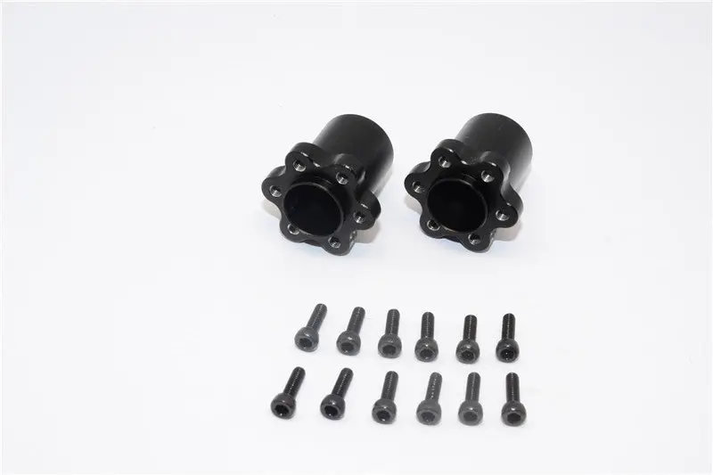 Axial Yeti, Exo, Wraith & Scx10 Aluminum 2.2 Wheel Hub Adapters (22Mm Thickness) - 1Pr Set Black 1