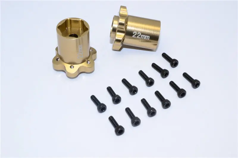 Axial Yeti, Exo, Wraith & Scx10 Aluminum 2.2 Wheel Hub Adapters (22Mm Thickness) - 1Pr Set Titanium 1