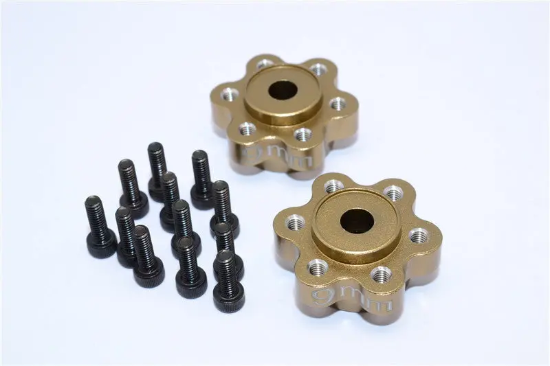 Axial Yeti, Exo, Wraith & Scx10 Aluminum 2.2 Wheel Hub Adapters (9Mm Thickness) - 1Pr Set Titanium 1