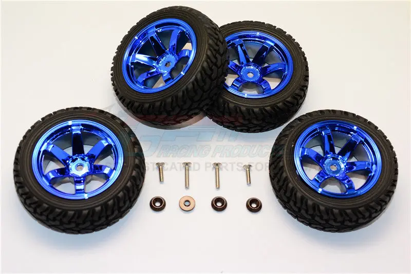 Axial Yeti Jr. Score Trophy Truck (Ax90052) 6 Poles Wheels Tire Set - 4Pcs Set Blue 1