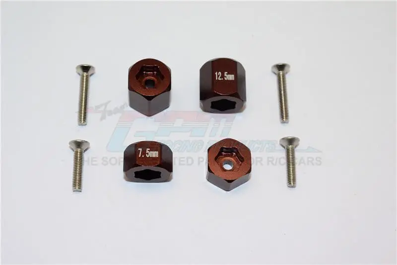 Axial Yeti Jr. Score Trophy Truck (Ax90052) Aluminum F&R Hex Adapters - 8Pcs Set Brown 1