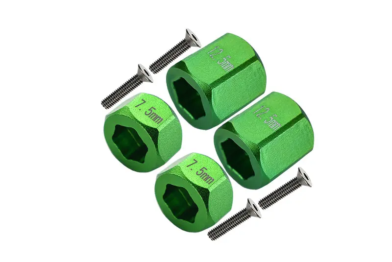 Axial Yeti Jr. Score Trophy Truck (Ax90052) Aluminum F&R Hex Adapters - 8Pcs Set Green 1