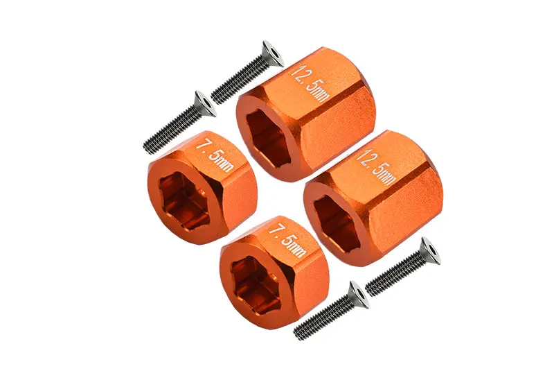 Axial Yeti Jr. Score Trophy Truck (Ax90052) Aluminum F&R Hex Adapters - 8Pcs Set Orange 1