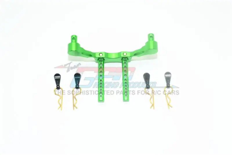 Axial Yeti Jr. Score Trophy Truck (Ax90052) Aluminum Front Adjustable Body Mount & Post - 5Pc Set Green 1
