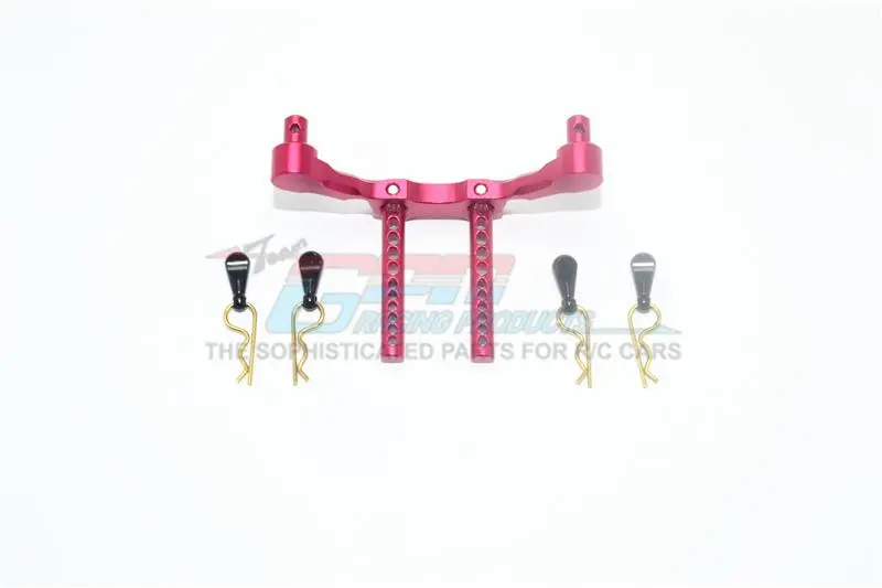 Axial Yeti Jr. Score Trophy Truck (Ax90052) Aluminum Front Adjustable Body Mount & Post - 5Pc Set Red 1