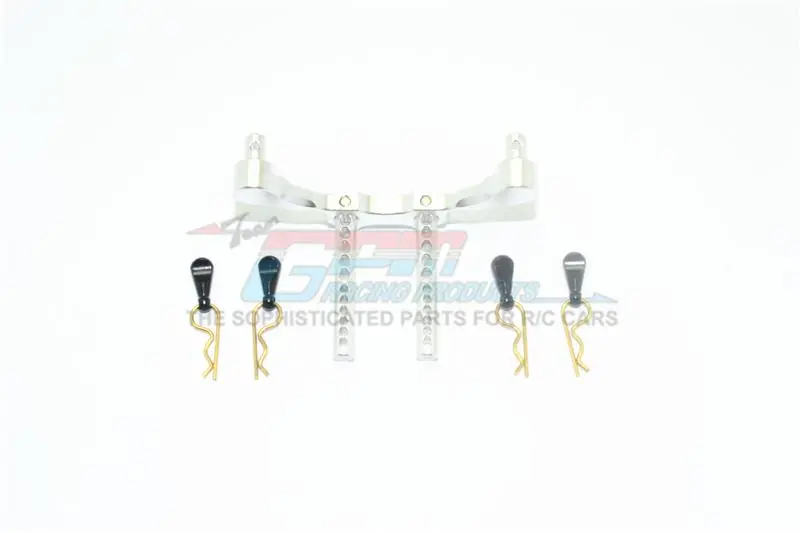 Axial Yeti Jr. Score Trophy Truck (Ax90052) Aluminum Front Adjustable Body Mount & Post - 5Pc Set Silver 1