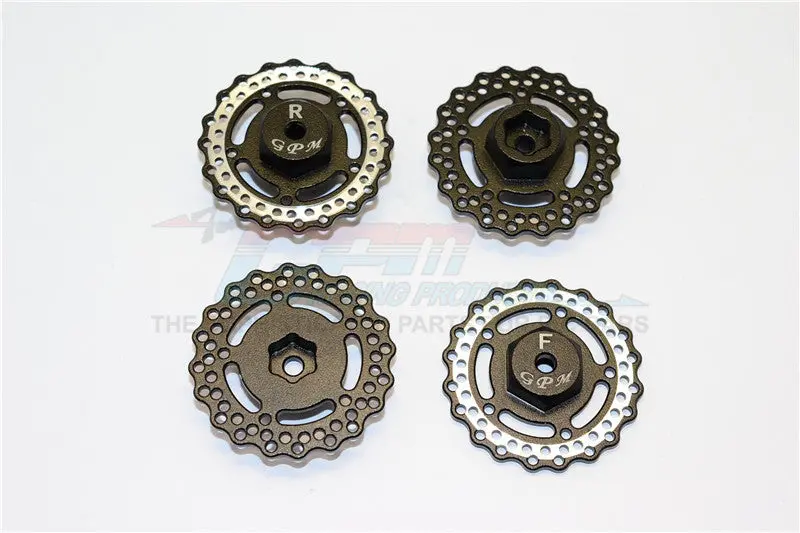 Axial Yeti Jr. Score Trophy Truck (Ax90052) Aluminum Front And Rear Wheel Hex With Brake Disk - 4Pcs Set Black 1