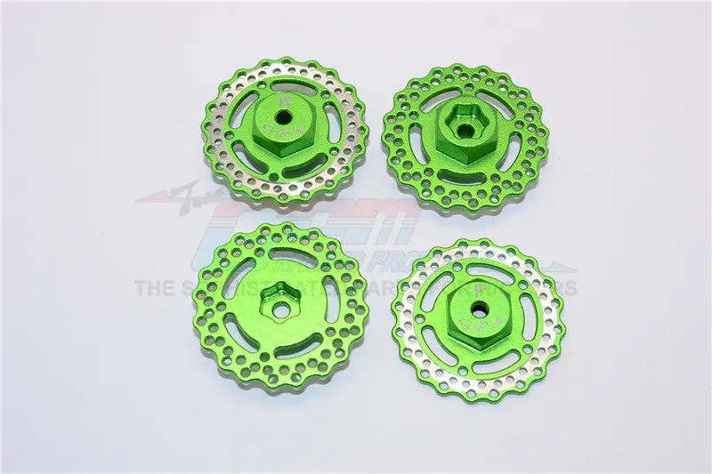Axial Yeti Jr. Score Trophy Truck (Ax90052) Aluminum Front And Rear Wheel Hex With Brake Disk - 4Pcs Set Green 1