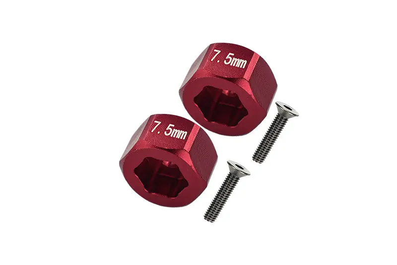 Axial Yeti Jr. Score Trophy Truck (Ax90052) Aluminum Front Hex Adapters - 4Pcs Set Red 1