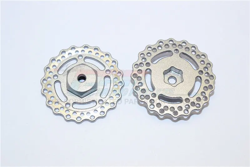 Axial Yeti Jr. Score Trophy Truck (Ax90052) Aluminum Front Wheel Hex With Brake Disk - 2Pcs Gray Silver 1