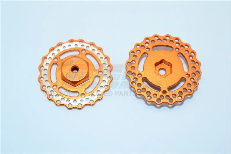Axial Yeti Jr. Score Trophy Truck (Ax90052) Aluminum Front Wheel Hex With Brake Disk - 2Pcs Orange 1