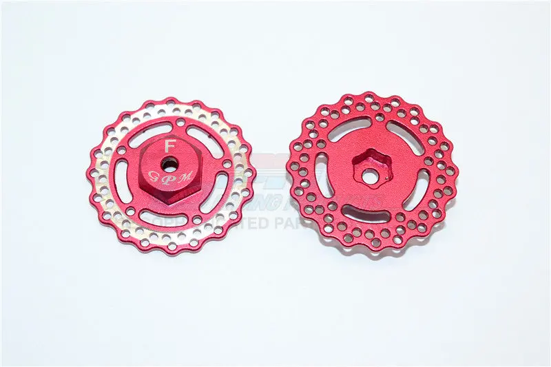 Axial Yeti Jr. Score Trophy Truck (Ax90052) Aluminum Front Wheel Hex With Brake Disk - 2Pcs Red 1