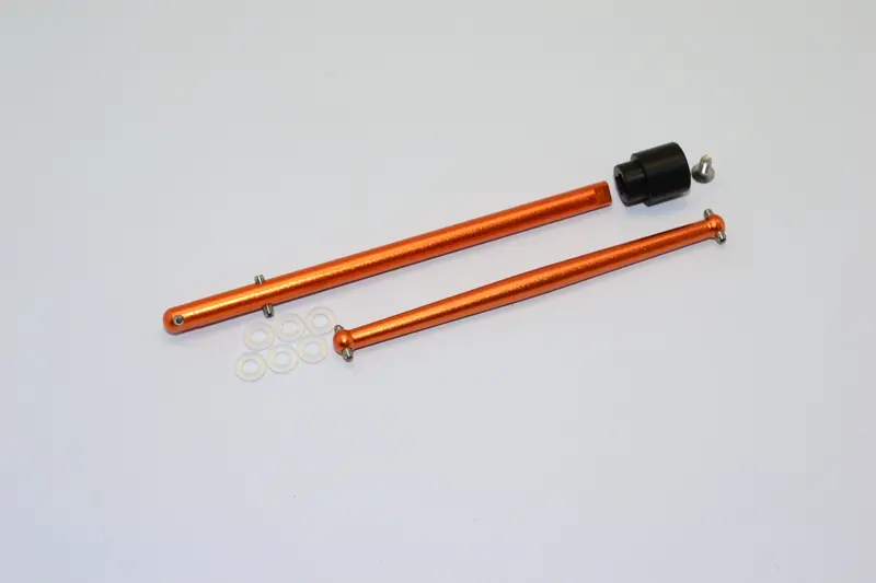 Axial Yeti Jr. Score Trophy Truck (Ax90052) Aluminum Front+Rear Main Shaft Dogbone Design With Delrin Wheel Joint - 1 Set Orange 1