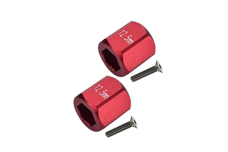 Axial Yeti Jr. Score Trophy Truck (Ax90052) Aluminum Rear Hex Adapters - 4Pcs Set Red 1