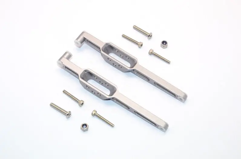 Axial Yeti Jr. Score Trophy Truck (Ax90052) Aluminum Rear Lower Chassis Link Parts - 1Pr Set Gray Silver 1