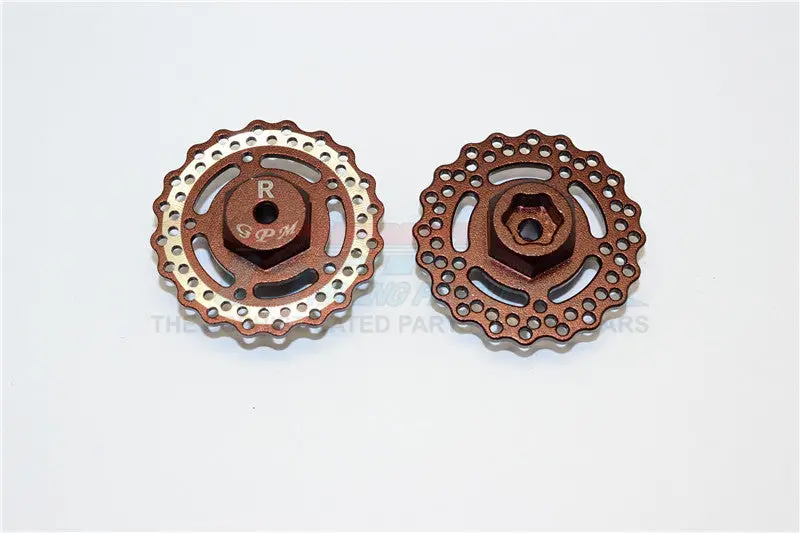 Axial Yeti Jr. Score Trophy Truck (Ax90052) Aluminum Rear Wheel Hex With Brake Disk - 2Pcs Brown 1
