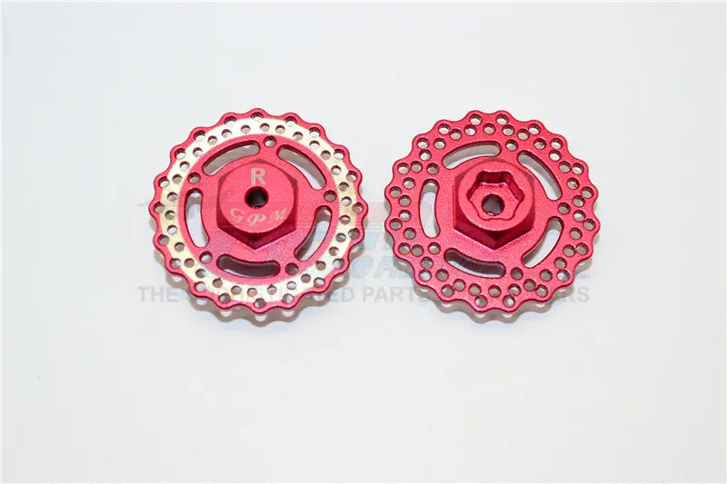 Axial Yeti Jr. Score Trophy Truck (Ax90052) Aluminum Rear Wheel Hex With Brake Disk - 2Pcs Red 1