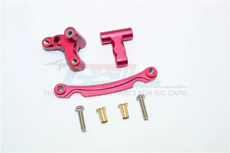 Axial Yeti Jr. Score Trophy Truck (Ax90052) Aluminum Steering Assembly - 3Pcs Set Red 1