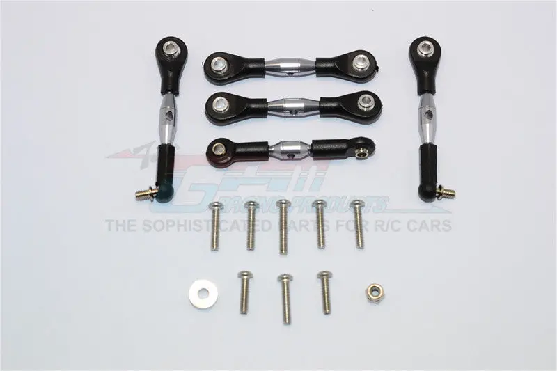 Axial Yeti Jr. Score Trophy Truck (Ax90052) Aluminum Tie Rods - 5Pcs Set Gray Silver 1