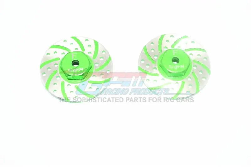 Axial Yeti Jr. Score Trophy Truck (Ax90052) / Yeti Jr. Can-Am Maverick (Axi90069) Aluminum Front Brake Disk With Silver Lining - 2Pc Set Green 1
