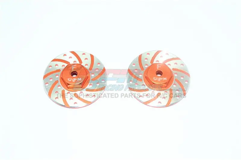 Axial Yeti Jr. Score Trophy Truck (Ax90052) / Yeti Jr. Can-Am Maverick (Axi90069) Aluminum Front Brake Disk With Silver Lining - 2Pc Set Orange 1