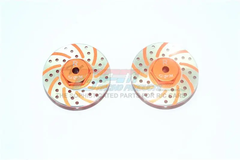 Axial Yeti Jr. Score Trophy Truck (Ax90052) / Yeti Jr. Can-Am Maverick (Axi90069) Aluminum Rear Brake Disk With Silver Lining - 2Pc Set Orange 1