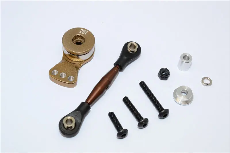 Axial Yeti Rock Racer Spring Steel Anti-Thread Tie Rod With Aluminum Hi-Torque Servo Saver 25T - 1 Set Titanium 1
