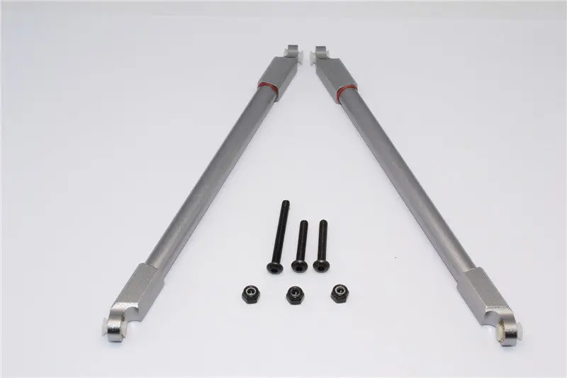 Axial Yeti & Rr10 Bomber Aluminum Rear Upper Chassis Link Parts - 1Pr Set Gray Silver 1