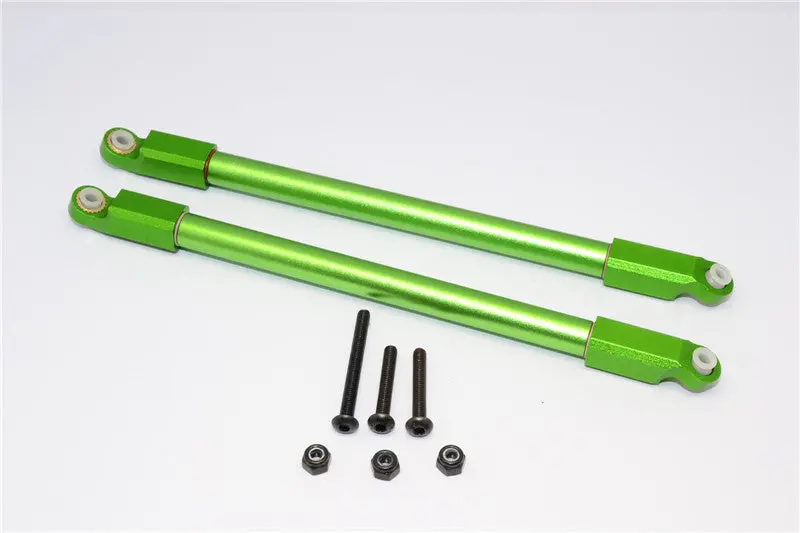 Axial Yeti & Rr10 Bomber Aluminum Rear Upper Chassis Link Parts - 1Pr Set Green 1