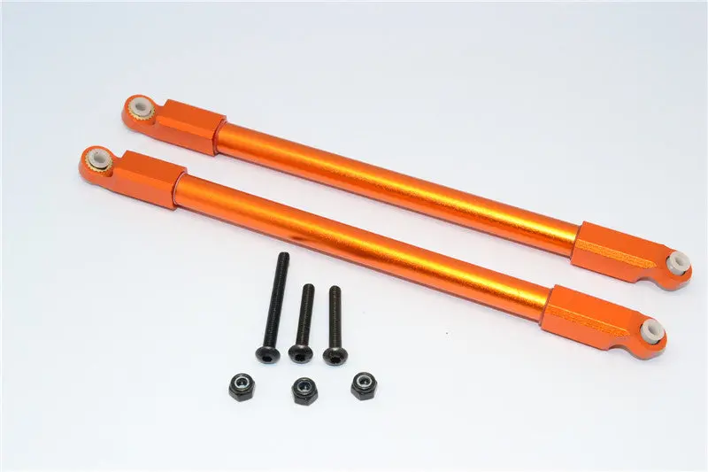 Axial Yeti & Rr10 Bomber Aluminum Rear Upper Chassis Link Parts - 1Pr Set Orange 1