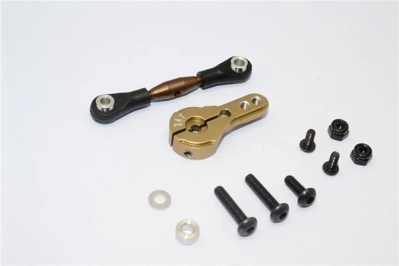 Axial Yeti Spring Steel Anti-Thread Tie Rod With Aluminum Servo Horn For 24T Spline Output Shaft - 1 Set Titanium 1