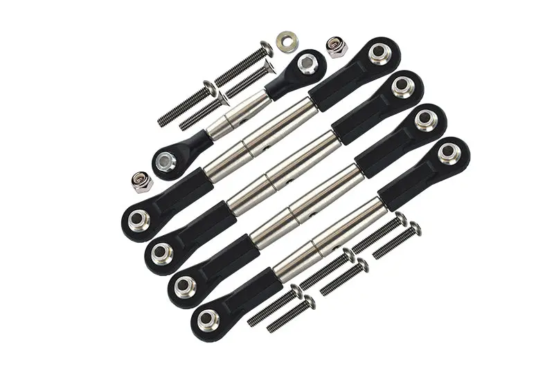 Axial Yeti Spring Steel Completed Anti-Thread Tie Rod With Black Plastic Ends - 5 Pcs Set 1