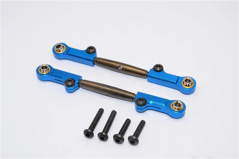 Axial Yeti Spring Steel Steering Anti-Thread Tie Rod With Aluminum Ends - 1Pr Set Blue 1