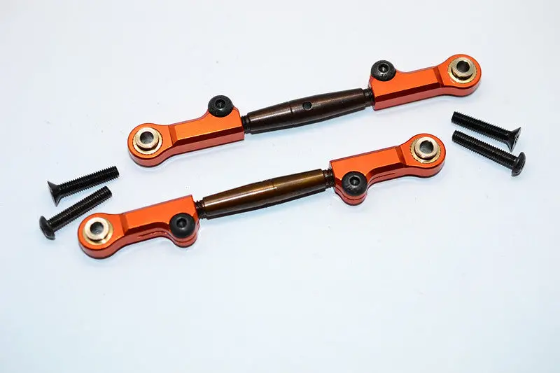 Axial Yeti Spring Steel Steering Anti-Thread Tie Rod With Aluminum Ends - 1Pr Set Orange 1