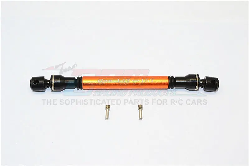 Axial Yeti Steel+Aluminum Rear Main Drive Shaft - 1Pc Set Orange 1