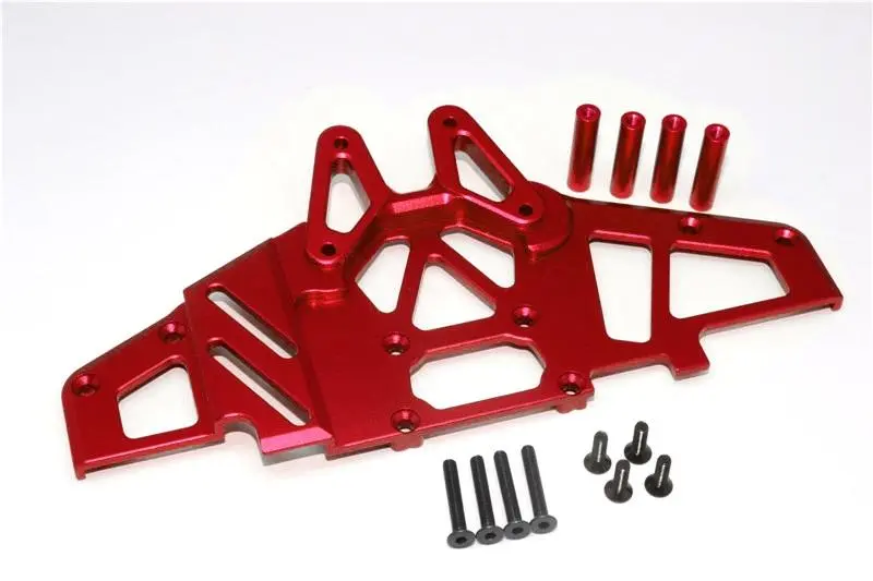 Axial Yeti Xl Monster Buggy Aluminium Front Clip & Skid Plate - 1 Set Red 1