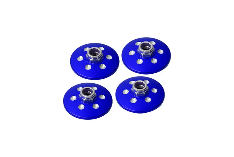 Axial Yeti Xl Monster Buggy Aluminum Extra Size Locking Wheel Washer - 4 Pcs Set Blue 1
