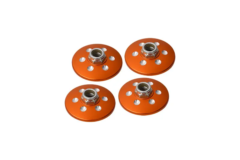 Axial Yeti Xl Monster Buggy Aluminum Extra Size Locking Wheel Washer - 4 Pcs Set Orange 1