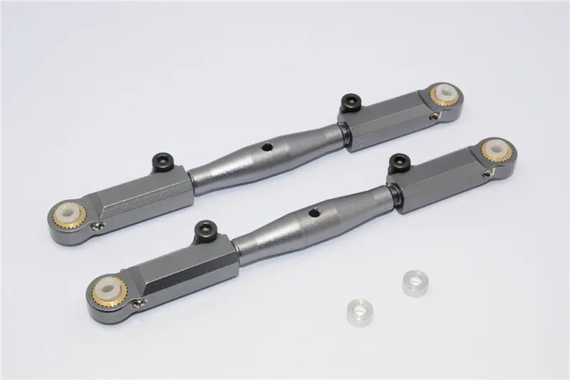 Axial Yeti Xl Monster Buggy Aluminum Front Adjustable Upper Tie Rod - 1Pr Set Gray Silver 1
